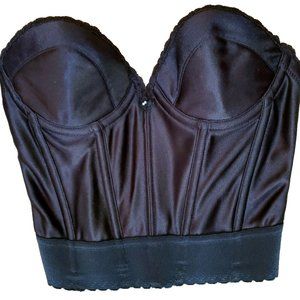 Exclusively Yours SUBTRACT 34B Black Strapless Backless Longline Corset Bra 7894